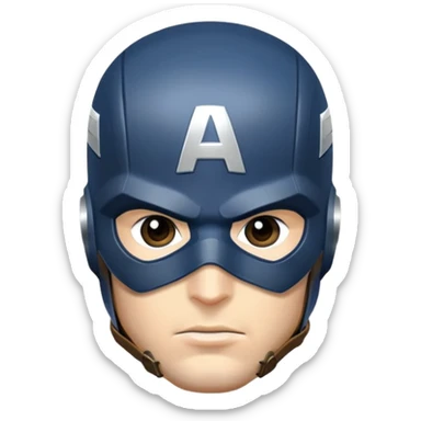 captain america face with black mask  and helmet sticker