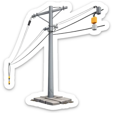 poste eléctrico inclinado con cables caídos sticker