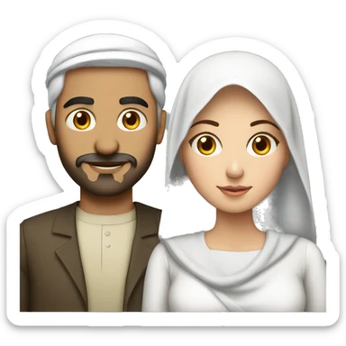Arab man and Russian woman together  sticker