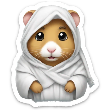 An Arab hamster wearing a thobe and shemagh sticker