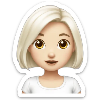 white little bunny girl sticker