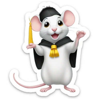 Mouse graduating  sticker