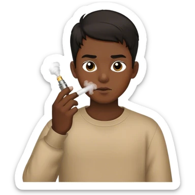 tan black haired boy vaping sticker
