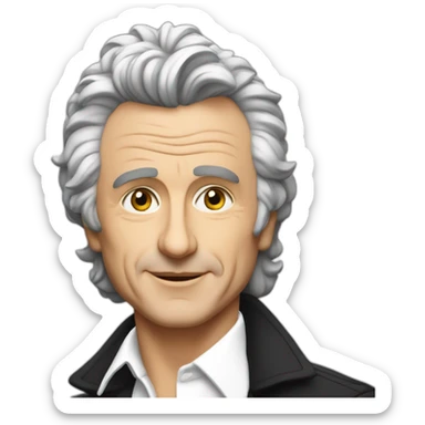Michel sardou chante dans un micro sticker
