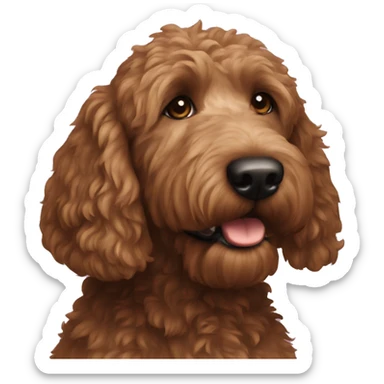 dark brown golden doodle sticker