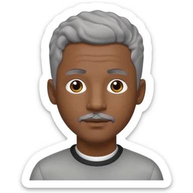 A cool debinaire black man with a very short wavy gray haired crew cut and a very short trimmed goatee. sticker