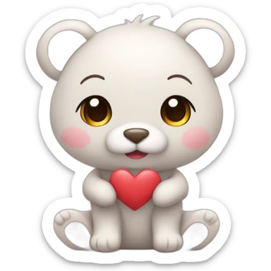 Un doudou avec un coeur sticker