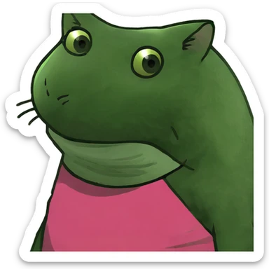 A cat with pink T shirt sticker