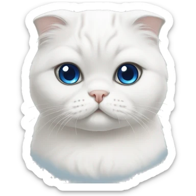 white scottish fold with blue eyes  sticker