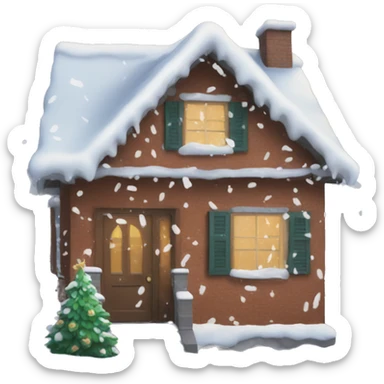 Christmas snow on house sticker
