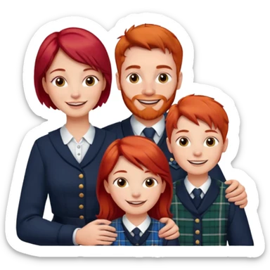 scottish family with son and daughter sticker