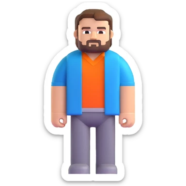 Minecraft character of Jack Black wearing a blue shirt sticker