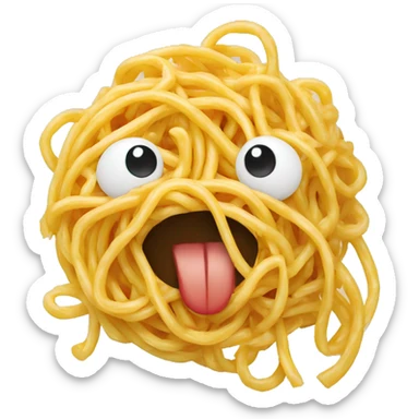 Un chat qui mange des spaghettis  sticker