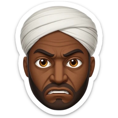 in profile, angry Iranian sticker