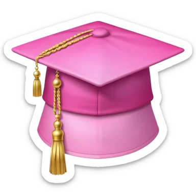 Pink light  gradation hat with gold tassel sticker