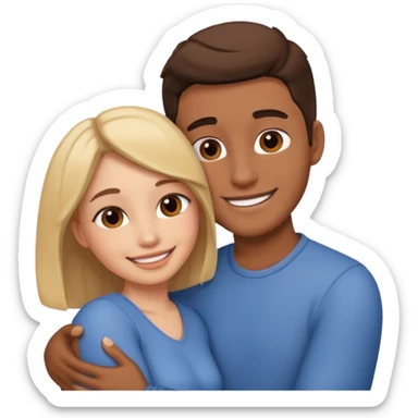 romantic love, romantic couple embracing sticker