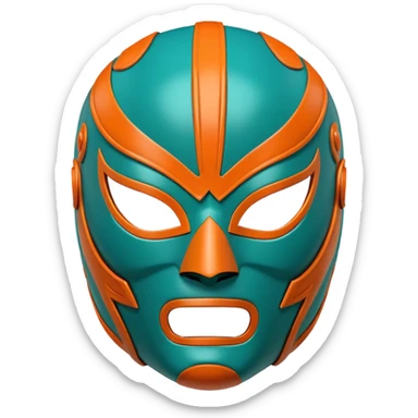 teal and orange luchador mask sticker