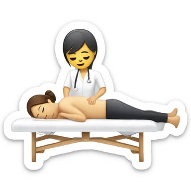 Massage table and therapist sticker