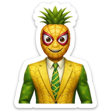 spiderman in pineapple theme sticker