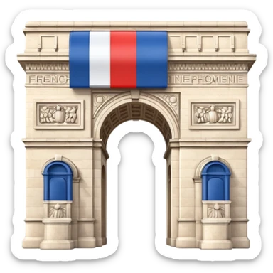 arc de triomphe emoji with French flag colors sticker