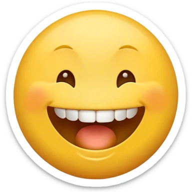Yellow emoji face with overbite sticker
