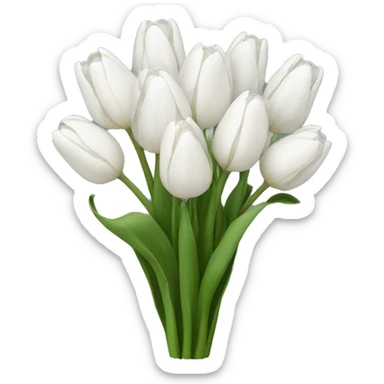 white tulip bouquet  sticker