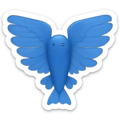 Chat bleu volant avec le logo de nike dans le dos sticker