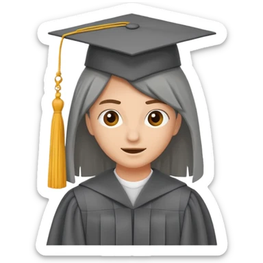 birrete de graduación gris sticker