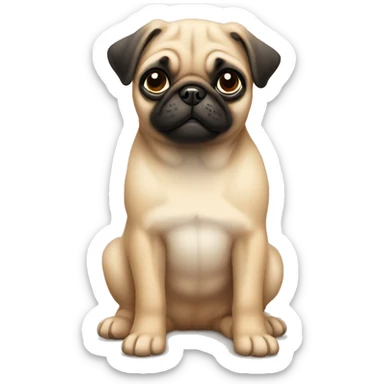 Fawn pug puppy sticker
