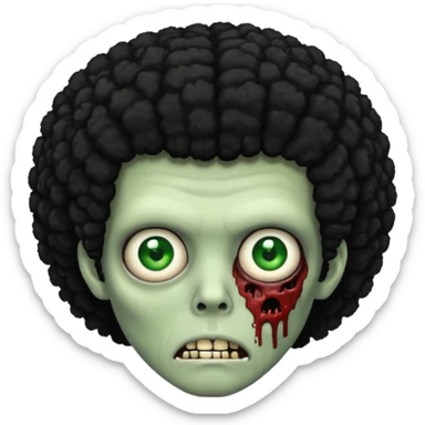 Zombie with a black Afro  sticker