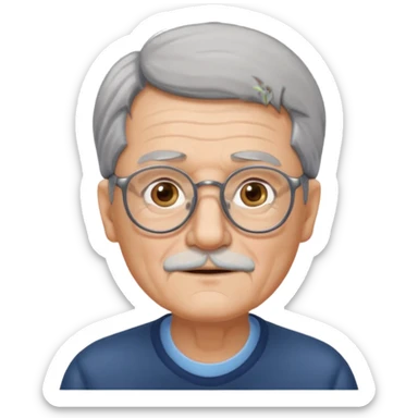 una imagen de un abuelo de 63 años con gafas sticker