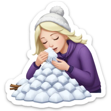 Nose smelling pile of snow sticker