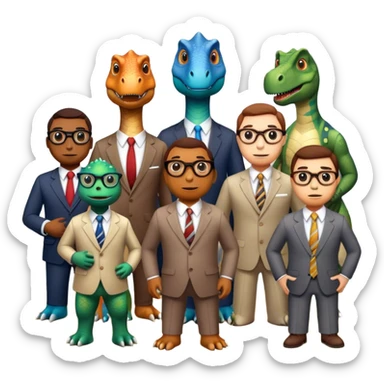 dinosaurs working in an office sticker