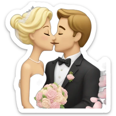 Just married kiss sticker