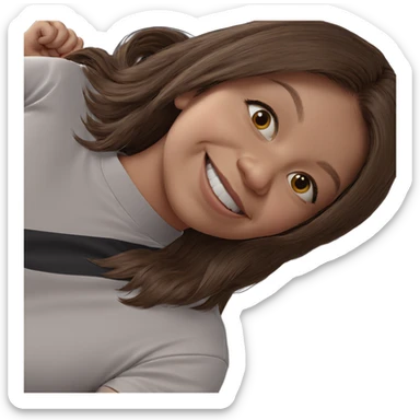 smiling girl in realistic shirt sticker