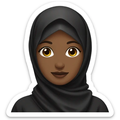 Black hijabi in beautiful abaya standing sticker