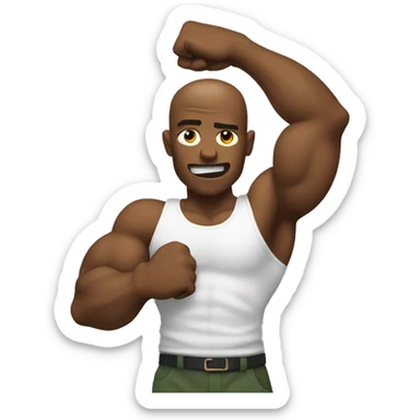 Flexing arms sticker