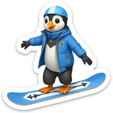 Snowboarder Penguin sticker