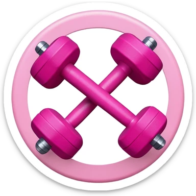 Pink dumbbells on pink circle sticker