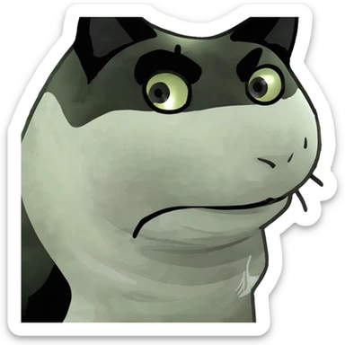 Big black cat is sleeping with a small white cat with hearts above sticker