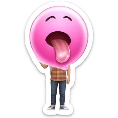 Me blowing bubble gum bubble sticker