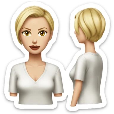 ultra realistic charlize theron wearing shirt sticker