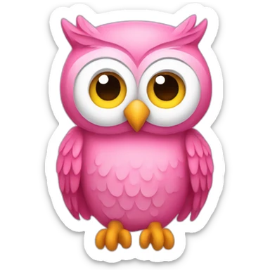 pink owl sticker