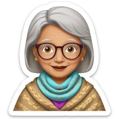 ABUELITA CON GAFAS SONRIENDO sticker
