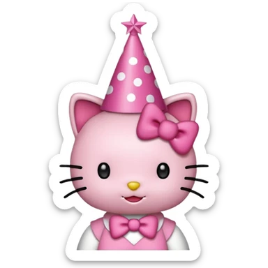 Hello kitty saying happy 17th birthday  sticker