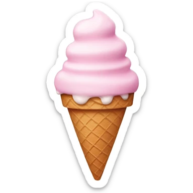Ice cream cone with light pink ice cream  sticker