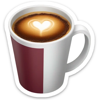 burgundy coffee cup takeaway  sticker