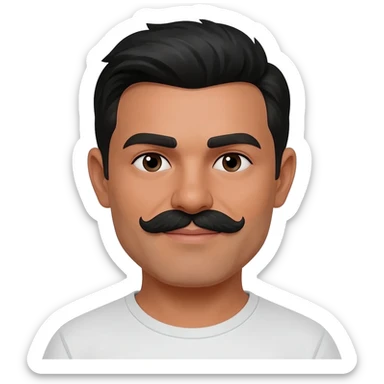 mexican male mustache "slighlty lighter brown skin color" sticker