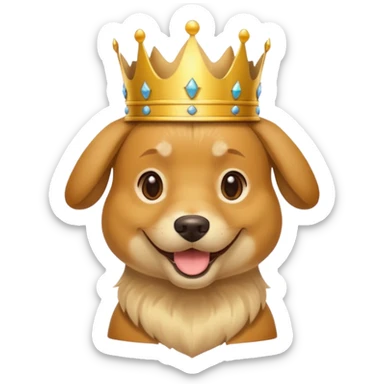 dog wearing crown sticker