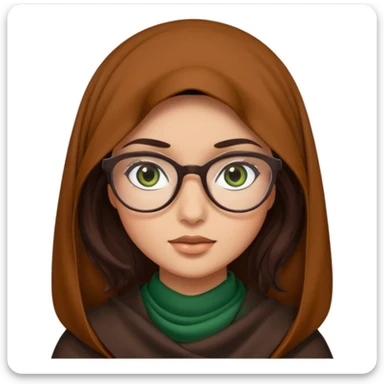 A hijab brunnet girl with glasses and a girl with dark amber waivy hair and green eyes  sticker